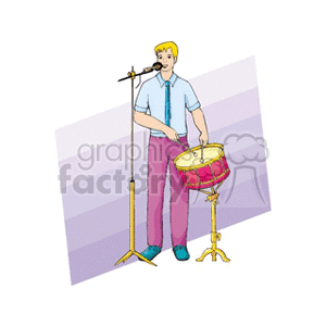 Singing Drummer with Microphone