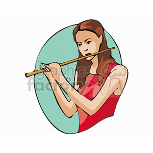 Girl Playing Flute - Music Instrument