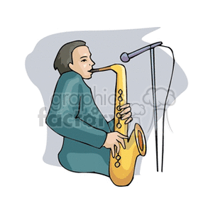 Saxophone Player with Microphone