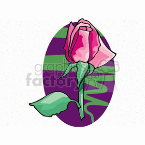 Stylized Pink Rosebud