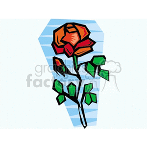 Stylized Orange Rose