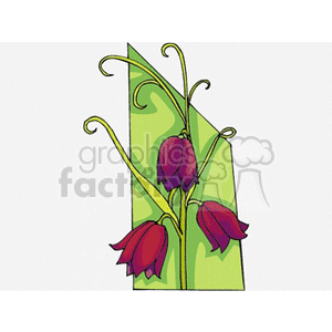 Stylized Purple Flower with Green Background