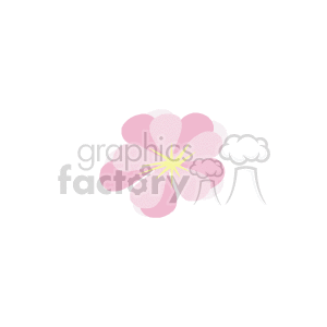   The image is of a simple pink flower with five petals and a yellow center, typically stylized to represent a cherry blossom or a similar type of flower. It