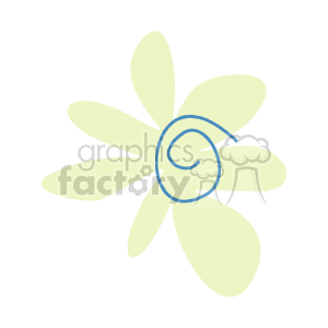   The image is a simple clipart of a flower. It features a stylized design with a circle at the center representing the flower