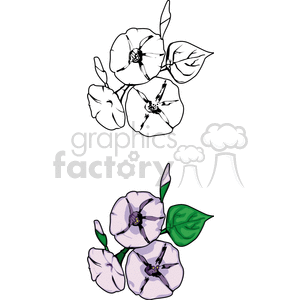 Floral : Delicate Flower Design with Leaves