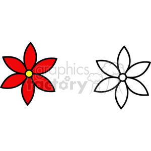 Stylized Six-Petaled Flowers