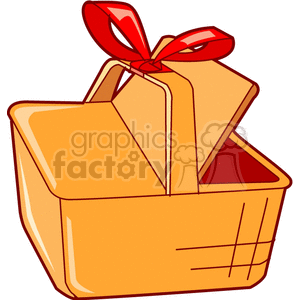 picnic basket with a red bow