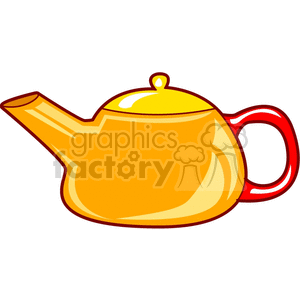 Yellow with red handle teapot