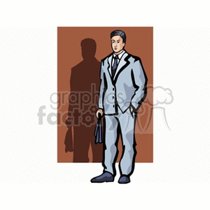 Businessman Illustration in Suit with Briefcase