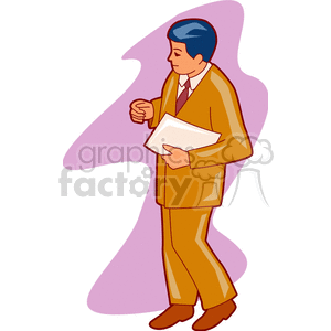 Businessman Holding Documents