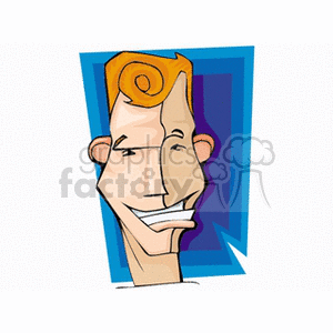 Smiling Cartoon Character with Orange Hair