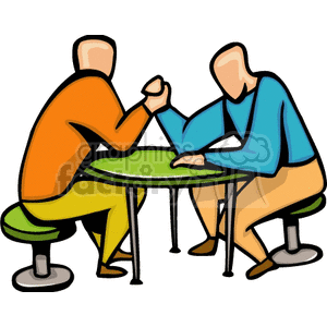 Arm Wrestling - Two Men Competing