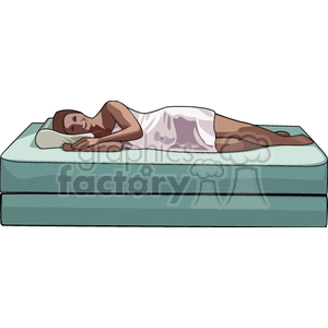 A Woman in a White Nighty Sleeping on a Bed