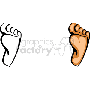 Foot Outline and Colored Foot