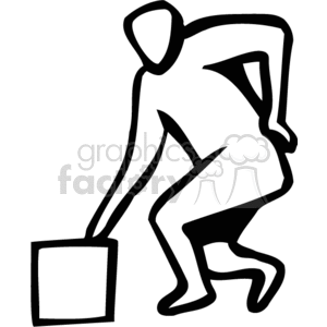 Clipart of a person experiencing back pain while lifting a heavy box.