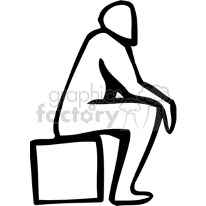 Person Sitting on a Box