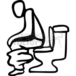 Clipart of a person sitting on a toilet.