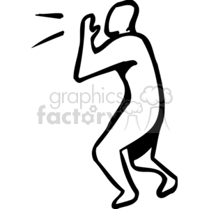 A simplistic clipart image of a person with expressive lines indicating they are yelling.