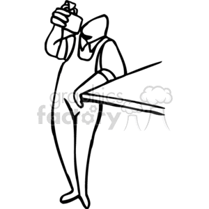 Minimalist Man Drinking at Bar