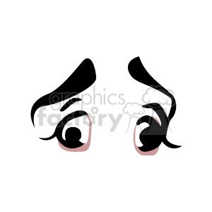 Clipart image of stylized, expressive eyes with bold eyebrows.