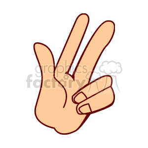 Hand Gesture with Three Fingers Extended