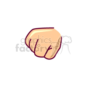 A clipart image of a fist with fingers curled inward, symbolizing strength or solidarity.