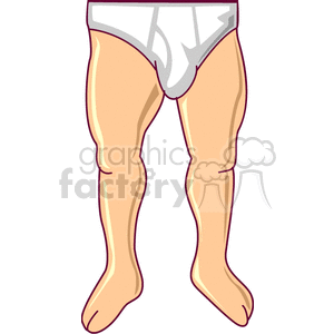 Clipart image of a man's legs wearing white underwear.