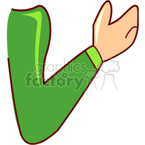 Cartoon Arm with Green Sleeve