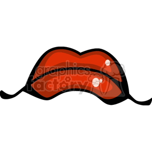 A cartoon illustration of sad, frowning lips in a vibrant red color.