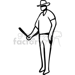 Minimalistic Cowboy Line Drawing