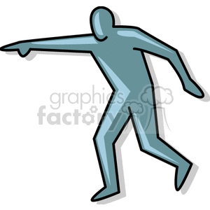 Clipart of a silhouette of a person pointing with one hand.