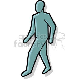 Silhouette of a walking person in a simple, stylized design.