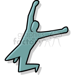 A silhouette of a person jumping with arms raised, suggesting movement and energy.