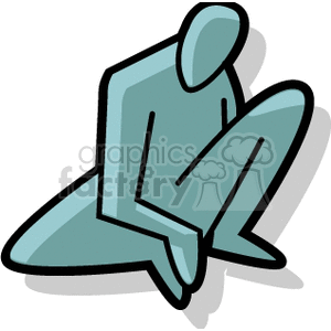 Silhouette of a person sitting with one knee up in a stylized, abstract pose.