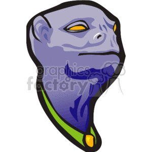 A Purple Lizard looking Alien with a Green Collar
