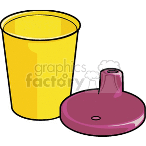 Yellow Sippy Cup Illustration for Babies