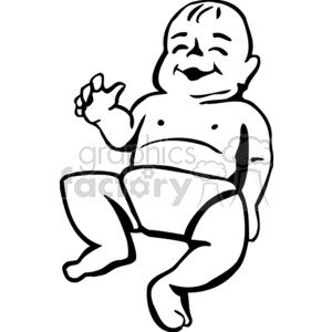 Smiling Baby in Diaper