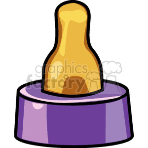 Clipart image of a baby bottle nipple with a purple base.