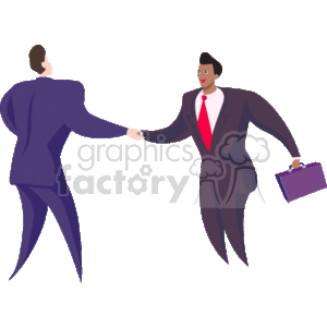 Two Men Greeting Each Other with a Handshake