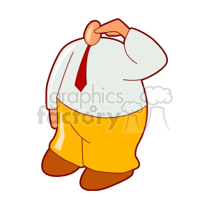 Cartoon Businessman Saluting in Yellow Pants