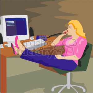 Businesswoman Relaxing While on the Phone