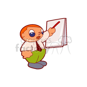 Business Cartoon Character Giving Presentation