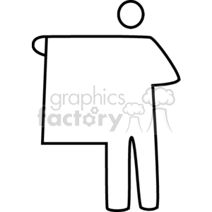 Outline of a bullfighter holding a cape, depicted in a minimalist stick figure style.