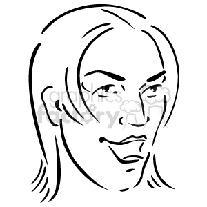 Line Drawing of Human Face