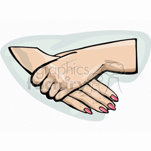 Illustration of two hands clasped together.