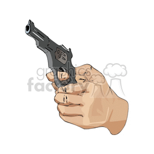 Hand Holding a Revolver Pistol