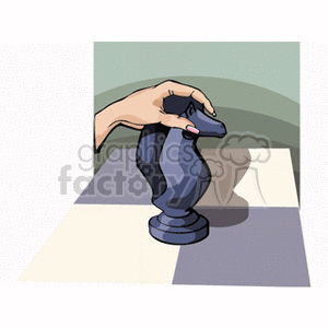 Hand Holding Chess Knight Piece