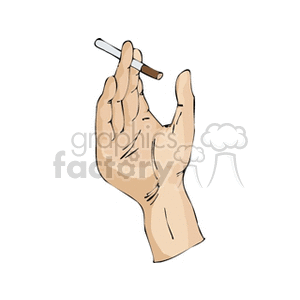 Vector Illustration of a Hand Holding a Cigarette