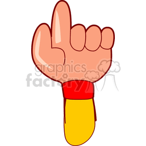 A clipart image of a cartoon-style hand making a pointing gesture.