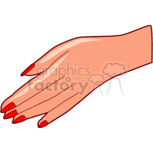 Hand with Red Painted Nails